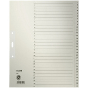 LEITZ Intercalaires en papier naturel, numéroté, format A4  - 56889