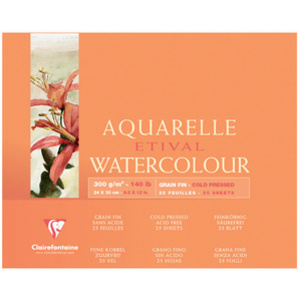 Clairefontaine Bloc artiste Aquarelle ETIVAL, 240 x 240 mm