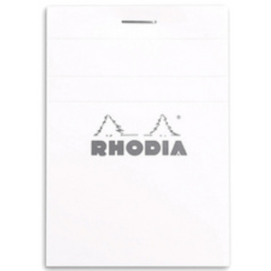 RHODIA Bloc agrafé No. 11, format A7, quadrillé 5x5, blanc
