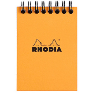 RHODIA Bloc spiralé No. 11, format A7, quadrillé 5x5, orange