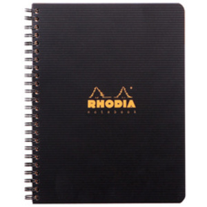 RHODIA Cahier à spirale 'Note Book', A5, ligné, noir