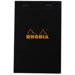 RHODIA Bloc agrafé No. 14, 110 x 170, quadrillé 5x5, noir