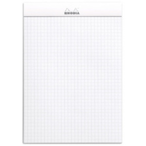 RHODIA Bloc agrafé No. 16, format A5, quadrillé 5x5, blanc