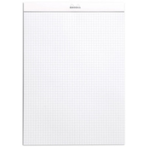 RHODIA Bloc agrafé No. 18, format A4, quadrillé 5x5, blanc