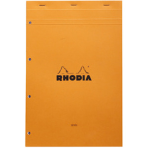 RHODIA Bloc agrafé No. 20, format A4+, Seyès, noir