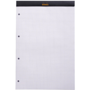 RHODIA Bloc agrafé No. 20, format A4+, quadrillé 5x5, noir