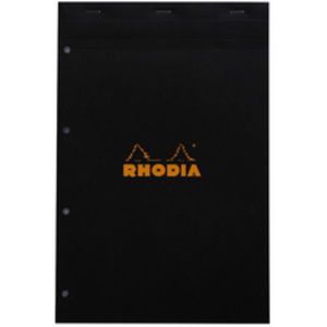 RHODIA Bloc agrafé No. 20, format A4+, quadrillé 5x5, noir