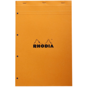 RHODIA Bloc agrafé No. 20, format A4+, quadrillé 5x5, orange