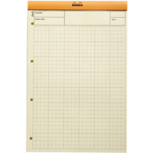 RHODIA Bloc Audit agrafé, 210 x 318 mm, 80 feuilles, orange