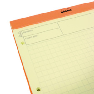 RHODIA Bloc Audit agrafé, 210 x 318 mm, 80 feuilles, orange