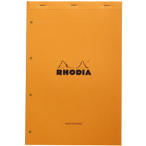 RHODIA Bloc Audit agrafé, 210 x 318 mm, 80 feuilles, orange