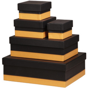 RHODIA Set de boîtes cadeau, noir, 5 pièces