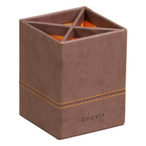 RHODIA Pot à crayons, en similicuir, bois de rose