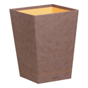 RHODIA Corbeille, en simili cuir, taupe