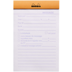 RHODIA Bloc No.140 'MESSAGE', 110 x 170 mm, orange