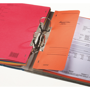 LEITZ Chemise à crochets, format A4, carton manila, orange