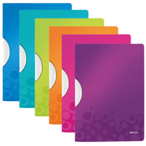 LEITZ Chemise à clip WOW ColorClip, A4, PP, bleu métallisé