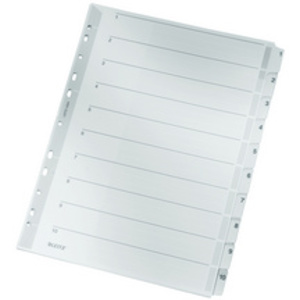 LEITZ Intercalaires en carton mylar, chiffres ,A4, 1-20,gris