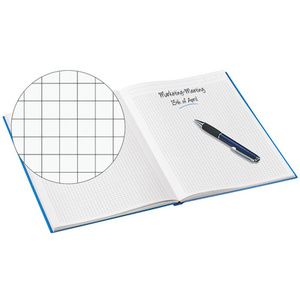 LEITZ Carnet WOW, format A4, quadrillé, bleu métallique