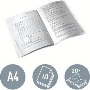 LEITZ Protège-documents WOW, A4, PP, 40 pochettes, rouge