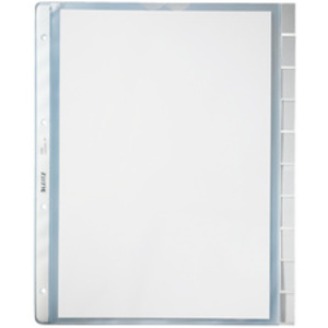 LEITZ Pochettes intercalaires, en blanc, A4, PP,10 touches