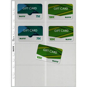 LEITZ Pochette perforée pour 16 cartes de visite, format A4