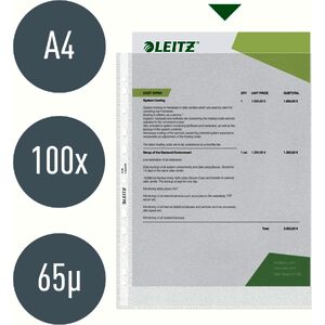 LEITZ pochette perforée, format A4, PP, grainé, 0,07 mm