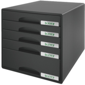 LEITZ Module de classement Plus, 5 tiroirs, noir