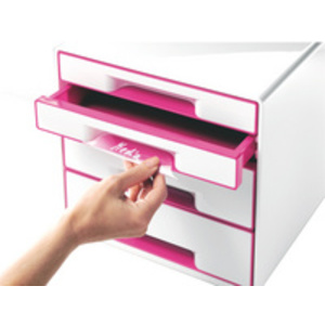 LEITZ Bloc de classement WOW CUBE, 4 tiroirs, blanc/jaune