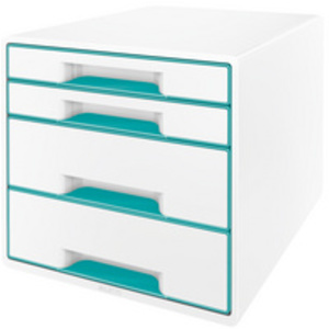 LEITZ Bloc de classement WOW CUBE, 4 tiroirs, blanc/rose