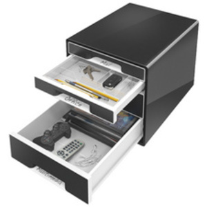 LEITZ Bloc de classement WOW CUBE, 4 tiroirs, blanc perlé/