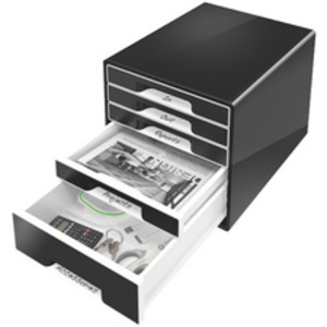 LEITZ Bloc de classement WOW CUBE, 5 tiroirs, noir/gris