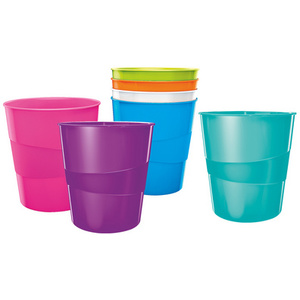 LEITZ Corbeille à papier WOW, en plastique, 15 litres, bleu  - 61293