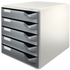 LEITZ Module de classement Post-Set,5 tiroirs, gris/bordeaux