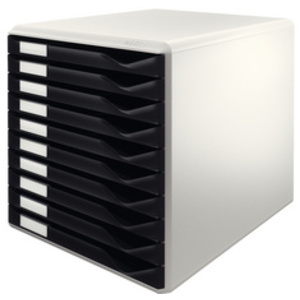 LEITZ Module de classement, 10 tiroirs, gris clair/gris