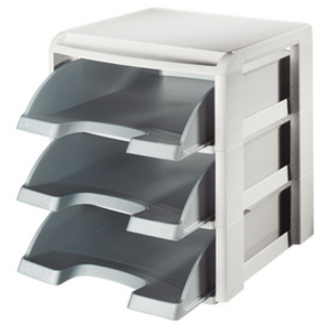 LEITZ Set corbeilles à courrier, A4, corbeilles noire