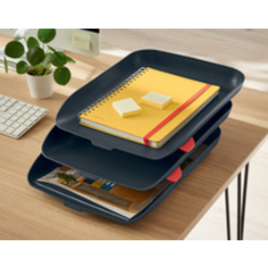 LEITZ Set corbeilles à courrier Cosy, A4, polystyrène, gris