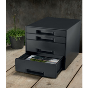 LEITZ Bloc de classement Recycle CUBE, 4 tiroirs, noir