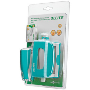 LEITZ Kit mini agrafeuse et perforateur Nexxt WOW, blanc
