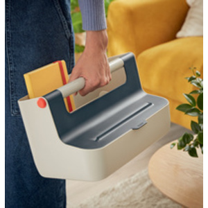 LEITZ Boîte de rangement portable Cosy, gris clair/jaune