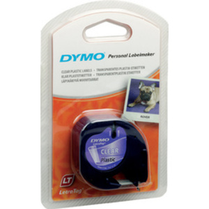DYMO Ruban d'étiquette LetraTag, plastique, 12 mm x 4 m