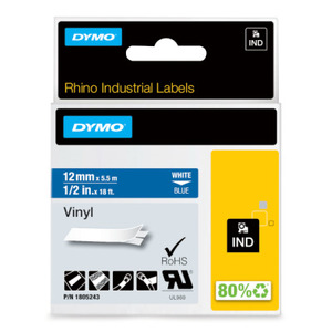 DYMO Ruban en vinyle, largeur: 12 mm, longueur: 5,5 mm, bleu