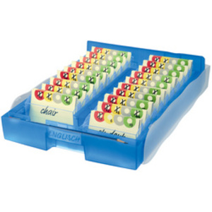 HAN Boîte à fiches CROCO 2-6-19, A8 paysage,gris translucide