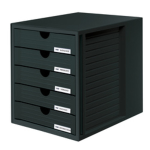 HAN Module de classement SYSTEMBOX, 5 tiroirs, noir