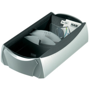 HAN Boîte pour cartes de visite VIP-SET, argent/noir