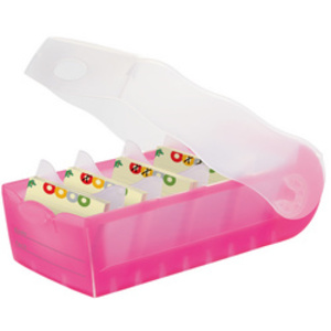 HAN Boîte à fiches CROCO, A7 paysage, rose translucide