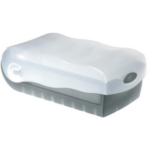 HAN Boîte à fiches CROCO, A7 paysage, gris translucide