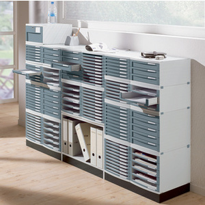 HAN Module de classement CONTUR, 5 tiroirs ouverts, gris