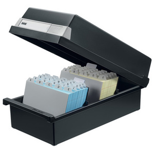 HAN Boîte à fiches, A6 paysage, pour 1.300 cartes, noir