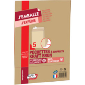 GPV Pochettes à soufflets, C4, 229 x 324 mm, kraft brun